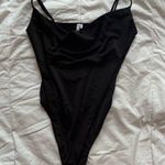 Out From Under Drapey Cowl Neck Bodysuit Black Photo 4