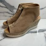 Kanna Wmns Tan Leather Boho Festival Wedge Espadrille Emily Sandal Sz 38 Sz 7.5 Photo 2