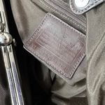 Coach Khaki and Mahogany Stripe Signature Kisslock Carryall Bag F19190 Photo 10