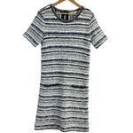 Tory Burch Blue Multi Tweed Sweater Dress Cotton Linen Blend, Size Small Photo 2