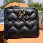 Juicy Couture  Flawless Quilted Zip Around Wallet Black Heart Logo NWT Photo 0