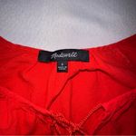 Madewell • Beautiful Bright Poppy Red Eyelet Lattice Scalloped Hem Blouse Size S Photo 5