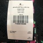 Kate Spade  Scenic Route Greenhouse Lace Yoke Top Black Pink Green Floral NEW Photo 6