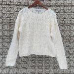 Vintage 90s airy lacy knit cream sweater Size L Photo 0