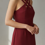 J Peterman Stunning Elegant Front Criss‎ Cross Halter V Back Dress Photo 0