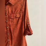 Soft Surroundings  button front shirt burnt Orange lyocell Medium Photo 3
