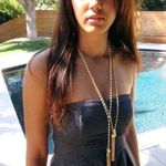 Jessica Elliot Jessica‎ Elliott | Long White Beaded Tassel Necklace With Green Bead Photo 0