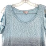 Juicy Couture Y2K Ombré Cold Shoulder Metallic Shimmer Top Photo 2