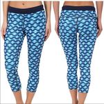 Nike Relay Print Dri-Fit Capri Running Tights Blue Aqua Medium Fold Over Photo 5