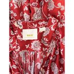 Maeve Anthropologie  Dress Red Melina Maxi Floral V Neck Long Sleeve Boho Small Photo 3