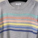 Emory park  XL gray knit sweater pastel stripes Photo 2