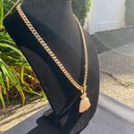 Gold Chain Cuban 24in 8mm And Icy Money Bag Pendant Set Photo 4
