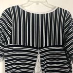 Tribal Striped Back Slit Lace Up Top Size Medium Blue Photo 6