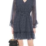 Diane Von Furstenberg NWT DVF Harlene floral navy long sleeves dress Photo 1