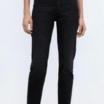 ZARA High Rise Split Hem Slim Fit Black Jeans Photo 1