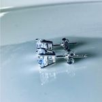 Jacmel Sterling Silver CZ Earrings Signed JCM Stud Photo 2