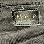 Monet  Black Gold Chain Pattern Tote Bag Vintage 80s Jewelry Print Large Cloth Photo 1