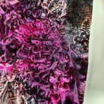 Only Nine Petite Sz S Top Purple Velvet Floral Ruched Detail 3/4 Sleeve Whimsy Photo 4