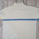 Cream Mock Neck Knit Sweater Small Pullover Long Sleeve Casual White Photo 4