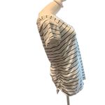 Isabel Maternity  women's black and white striped shirt with senching Photo 3