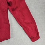 Vintage Royal Silk Womens Shirt 8 Red Button Down Embroidered Floral Photo 9