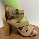 Splendid  Jimmy Open Crisscross 4” Mushroom Ankle Strap Wooden Block Heel Photo 3