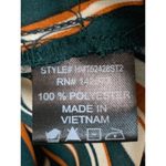 Haute Monde Women's Blouse Puff Long Sleeve Smocked Cuff Pinstripes Green Small Photo 4