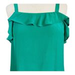 Joie  Green 100% Silk Ruffle Strappy Top Cold Shoulder Women Size‎ Medium Photo 2
