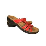 Clarks  Collection Sandals Womens 10 M Lexi Jasmine Slides Leather Red Photo 1
