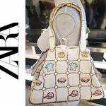 ZARA NWT  Woman purse bag 
Beaded Pearls Embroidery RARE fall donut & cap casual Photo 2