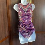 Athleta Rashguard aqualuxe print swim top and bikini bottom festival‎ SPF 50 XS Photo 7