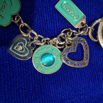 Gold and Teal Heart Keychain. Or purse charm, suitcase too. Photo 4