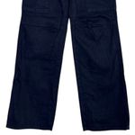 ZARA  High Rise Utility Flare Full Length 100% Cotton Jean Patch Pockets 0 Black Photo 2