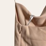 After Six  6849 Cameo Blush Pink Crepe One Shoulder Draped Cowl Neck Gown 4 New Photo 5