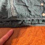 American Eagle  Crop Top XL Green‎ Embroidered Crochet Eyelet Boho Sleeveless Photo 7