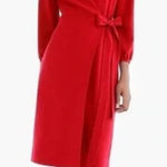 J.Crew  NWT Wrap Dress in 365 Crepe‎ Festive Red Size 4 Photo 0