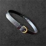 Fossil women’s 100% genuine leather black gold rhinestone belt M studded buckle Photo 1