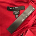 Maggy London  Maxi Dress Sleeveless V Neck Draped Formal Red Size 4 Photo 2