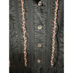 April Cornell Black Embroidered VNeck Maxi Dress Size Large Button Down Photo 2