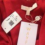 WAYF  Red Floral Print Chiffon Midi‎ Dress Ruffle Off The Shoulder Size Small New Photo 6