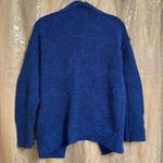 Free People High Hopes Blue Black Chunky Knit Sweater Cardigan XS Photo 1