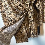 Massini  Women's 3X Animal Print Wrap Top Blouse Long Sleeve Side Tie Sate Night Photo 1