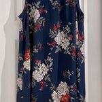 Miami  Women’s Navy Blue Floral Sleeveless Dress Sz Medium Photo 0