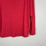 Anthropologie Women's V Neck Long Sleeve Thermal Top Coral Sz S Photo 3