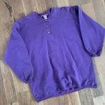 Vintage Purple Henley Pullover Long Sweatshirt Size Medium Size L Photo 3