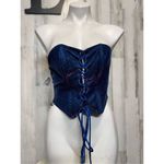 Bear Dance Blue Glitter Lace-Up Tube Top Corset – Size L Photo 1