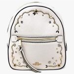 Coach  Andi Mini Backpack F49125 – Chalk Pebbled Leather Whipstitch Rivets Photo 1