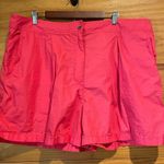 MICHAEL Michael Kors High Rise Cotton Chino Shorts Pink Geranium 18W Plus Size Photo 0