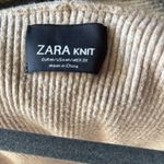 ZARA  Cardigan Womens Medium Brown Knit Ribbed Open Stretch Sweater Photo 6