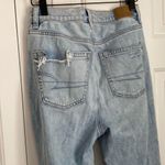 American Eagle  Highest Rise Baggy‎ Straight Jeans Light Wash Distressed Photo 5